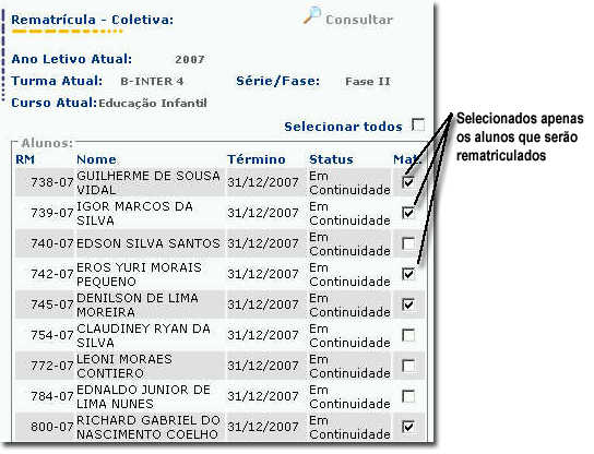 selecionar alguns